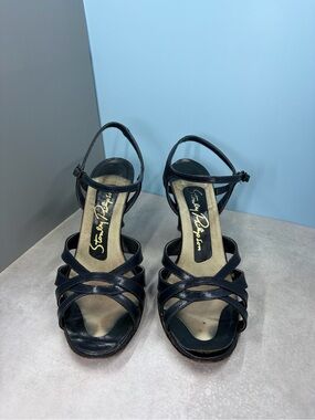 Vintage Stanley Philipson Blue Leather Strappy 3 inch Heels – Women's Size 8M